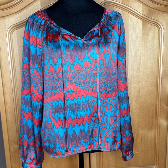Jones New York, Size S, Colorful Flowy Top with Tie, Size S - Picture 1 of 7